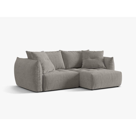 Bloom Modulares 3-Sitzer Ecksofa mit Schlaffunktion und Bettkasten, Rechte Seite, aus Strukturierter Stoff in Hellgrau (Wind 84), 250x152 cm von Micadoni – Bild 4