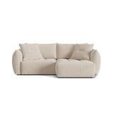 Bloom Modulares 3-Sitzer Ecksofa mit Schlaffunktion und Bettkasten, Rechte Seite, aus Strukturierter Stoff in Leichtes Beige (Wind 05), 250x152 cm von Micadoni – Bild 1