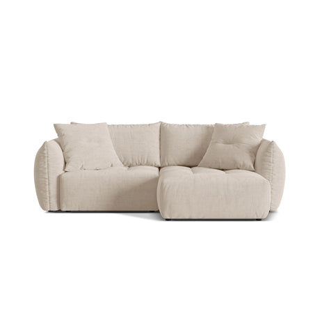 Bloom Modulares 3-Sitzer Ecksofa mit Schlaffunktion und Bettkasten, Rechte Seite, aus Strukturierter Stoff in Leichtes Beige (Wind 05), 250x152 cm von Micadoni – Bild 1