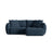 Bloom Modulares 3-Sitzer Ecksofa mit Schlaffunktion und Bettkasten, Rechte Seite, aus Strukturierter Stoff in Marineblau (Wind 77), 250x152 cm von Micadoni – Bild 1