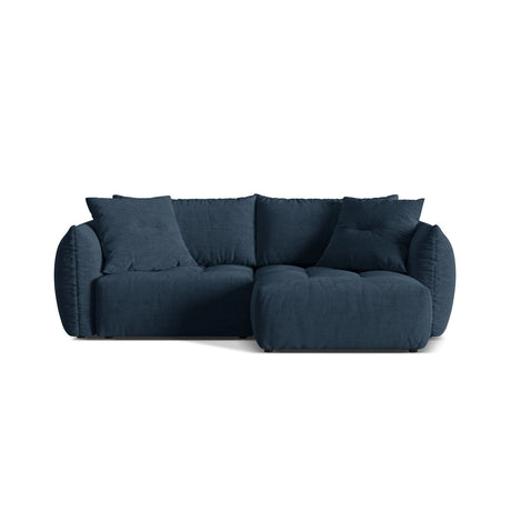 Bloom Modulares 3-Sitzer Ecksofa mit Schlaffunktion und Bettkasten, Rechte Seite, aus Strukturierter Stoff in Marineblau (Wind 77), 250x152 cm von Micadoni – Bild 1