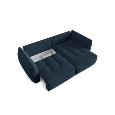 Bloom Modulares 3-Sitzer Ecksofa mit Schlaffunktion und Bettkasten, Rechte Seite, aus Strukturierter Stoff in Marineblau (Wind 77), 250x152 cm von Micadoni – Bild 5