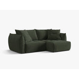 Bloom Modulares 3-Sitzer Ecksofa mit Schlaffunktion und Bettkasten, Rechte Seite, aus Strukturierter Stoff in Moosgrün (Wind 75), 250x152 cm von Micadoni – Bild 4