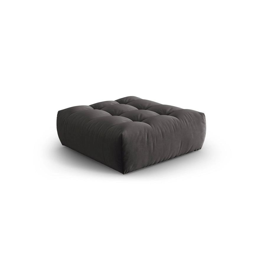 Bloom Pouf aus Samt in Dunkelgrau (Casino Graphite), 110x101 cm von Micadoni – Bild 3