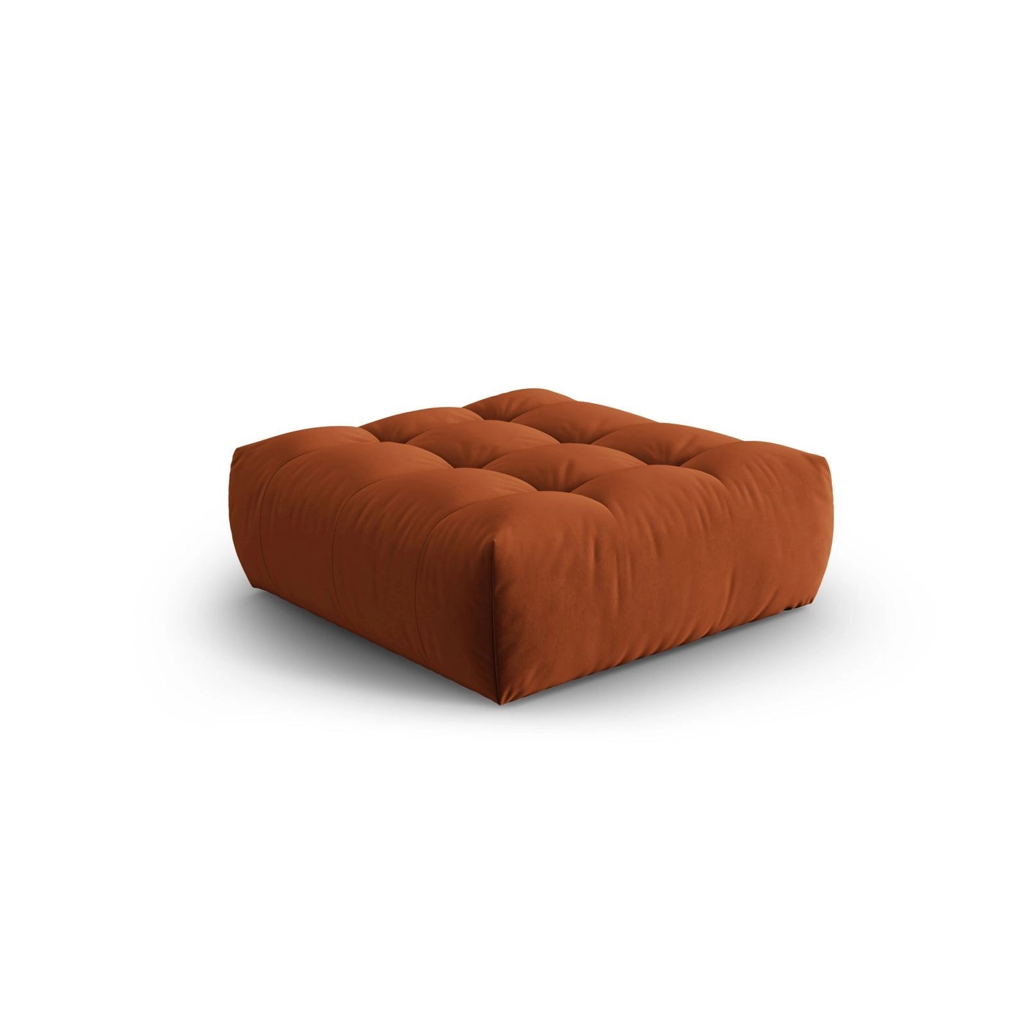 Bloom Pouf aus Samt in Terrakotta (Casino Terracota), 110x101 cm von Micadoni – Bild 3