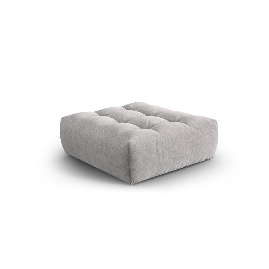 Bloom Pouf aus Strukturierter Stoff in Silber (City 83), 110x101 cm von Micadoni – Bild 3