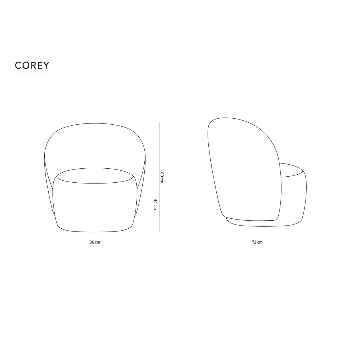Corey Sessel aus Strukturierter Stoff in Dunkelgrau melange (Puente 94), 86x72 cm von Micadoni – Bild 2