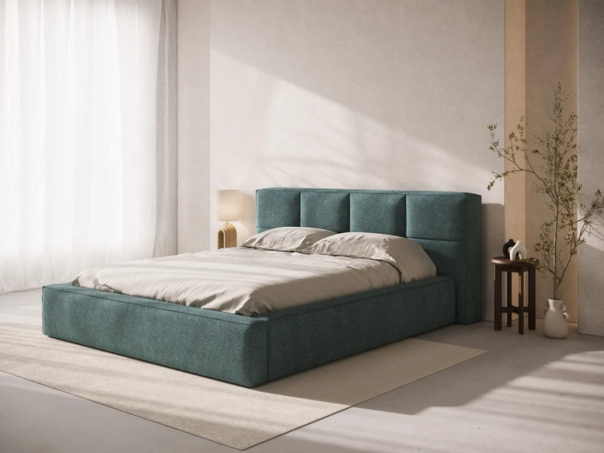 Darren Kopfteil - passend zum Bett Simon - in Strukturierter Stoff (Pue39) in Green Blue Melange, für 140x200 cm von Micadoni – Bild 2