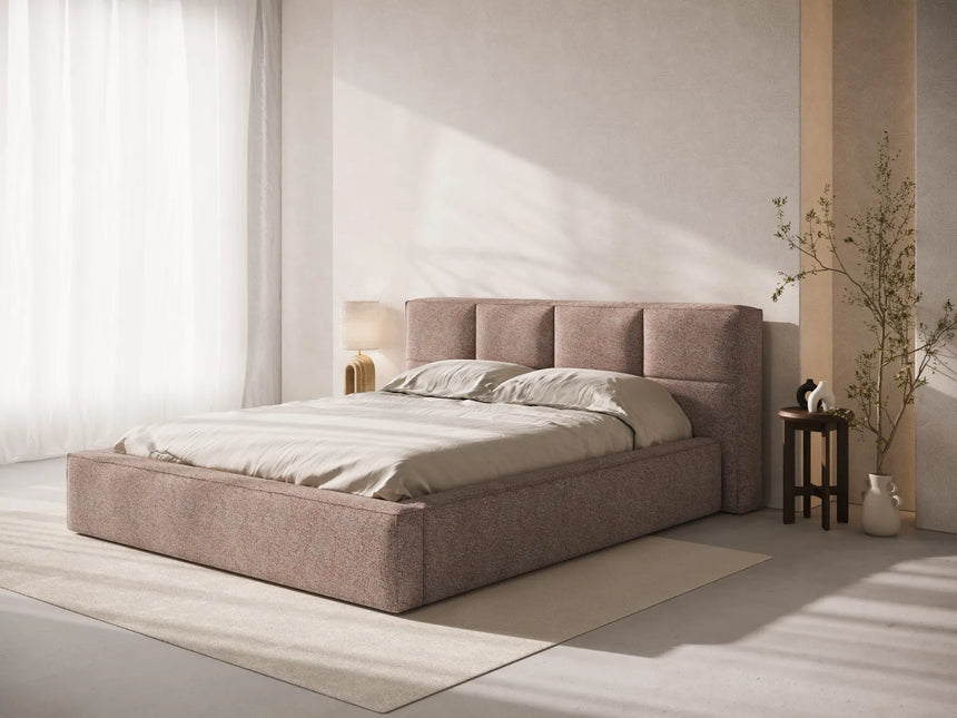 Darren Kopfteil - passend zum Bett Simon - in Strukturierter Stoff (Pue68) in Pink Melange, für 180x200 cm von Micadoni – Bild 2