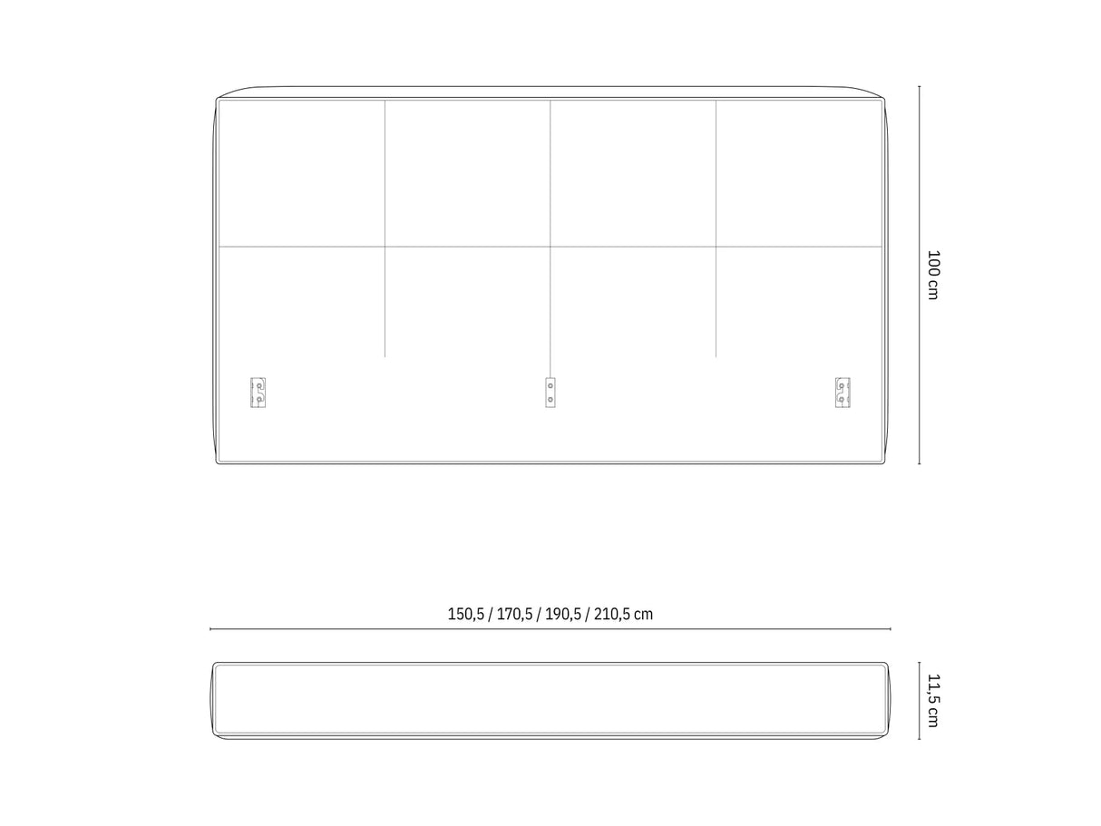 Darren Kopfteil - passend zum Bett Simon - in Strukturierter Stoff, für 200x200 cm von Micadoni – Bild 3
