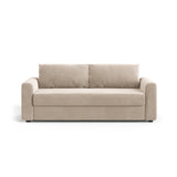 David 3-Sitzer Schlafsofa, umbaubar mit Express-System, aus Samt in Beige (Salvador 1), 194x97 cm von Micadoni – Bild 1