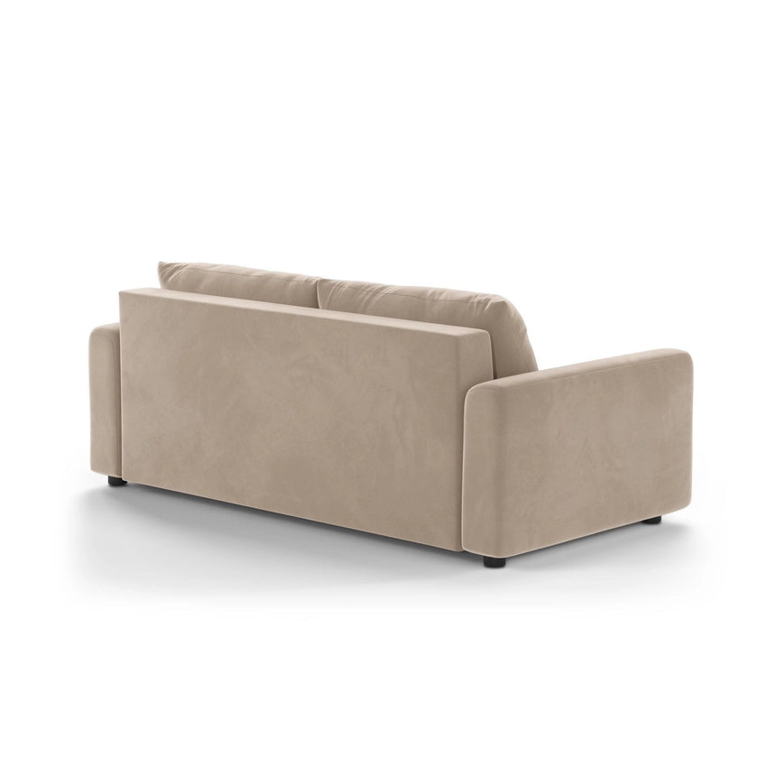 David 3-Sitzer Schlafsofa, umbaubar mit Express-System, aus Samt in Beige (Salvador 1), 194x97 cm von Micadoni – Bild 5