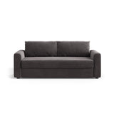 David 3-Sitzer Schlafsofa, umbaubar mit Express-System, aus Samt in Dunkelgrau (Salvador 18), 194x97 cm von Micadoni – Bild 1