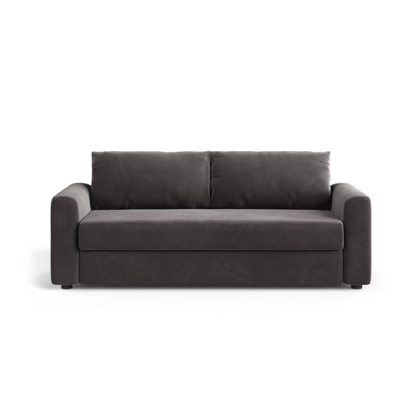 David 3-Sitzer Schlafsofa, umbaubar mit Express-System, aus Samt in Dunkelgrau (Salvador 18), 194x97 cm von Micadoni – Bild 1