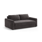 David 3-Sitzer Schlafsofa, umbaubar mit Express-System, aus Samt in Dunkelgrau (Salvador 18), 194x97 cm von Micadoni – Bild 3
