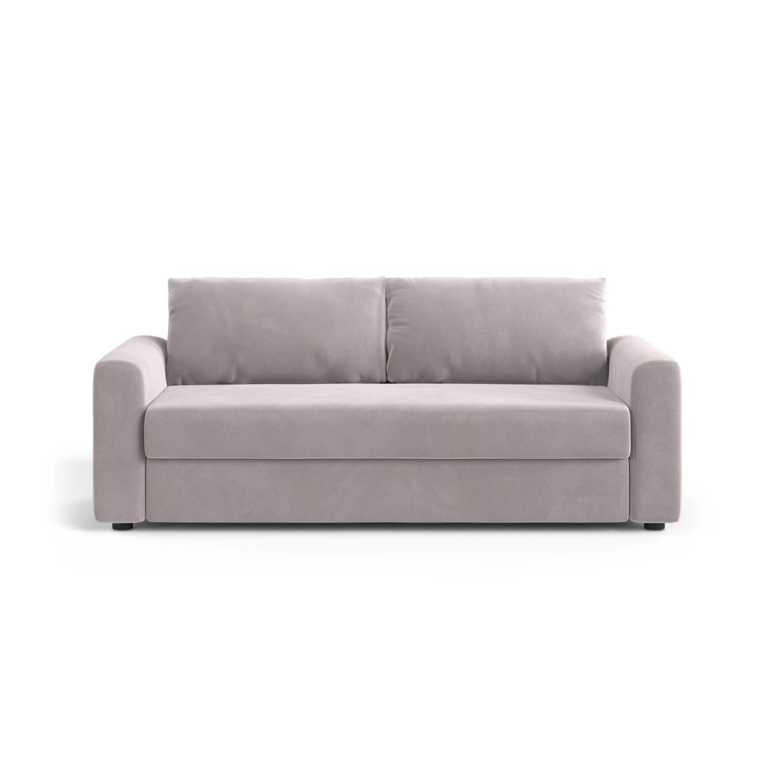 David 3-Sitzer Schlafsofa, umbaubar mit Express-System, aus Samt in Hellgrau (Salvador 16), 194x97 cm von Micadoni – Bild 1