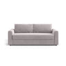 David 3-Sitzer Schlafsofa, umbaubar mit Express-System, aus Samt in Hellgrau (Salvador 16), 194x97 cm von Micadoni – Bild 1