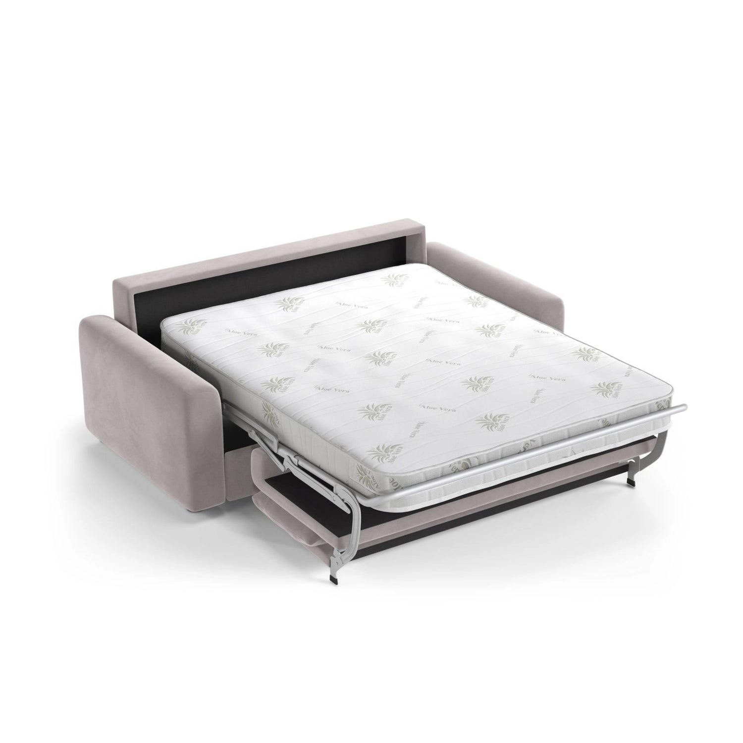 David 3-Sitzer Schlafsofa, umbaubar mit Express-System, aus Samt in Hellgrau (Salvador 16), 194x97 cm von Micadoni – Bild 4