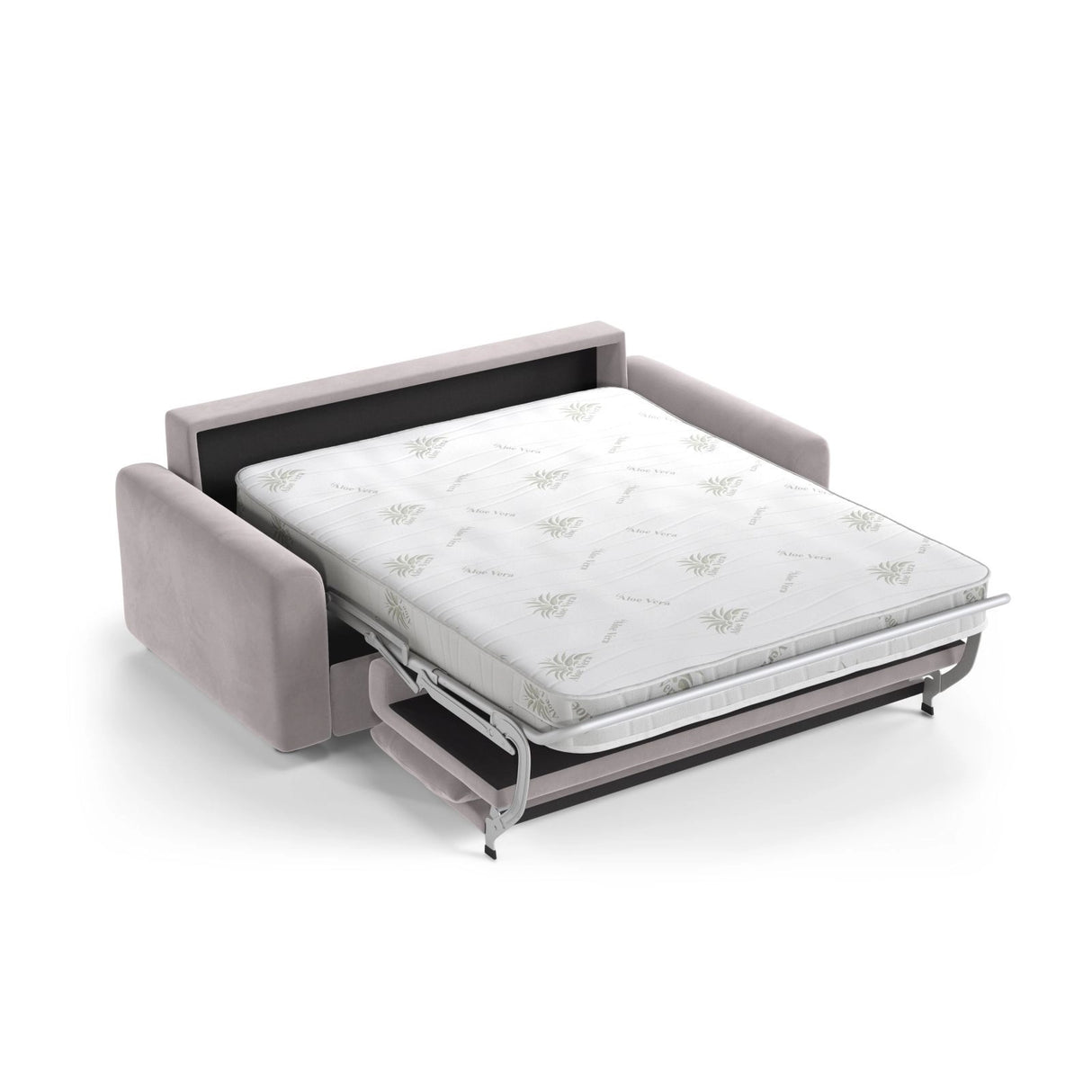 David 3-Sitzer Schlafsofa, umbaubar mit Express-System, aus Samt in Hellgrau (Salvador 16), 194x97 cm von Micadoni – Bild 4