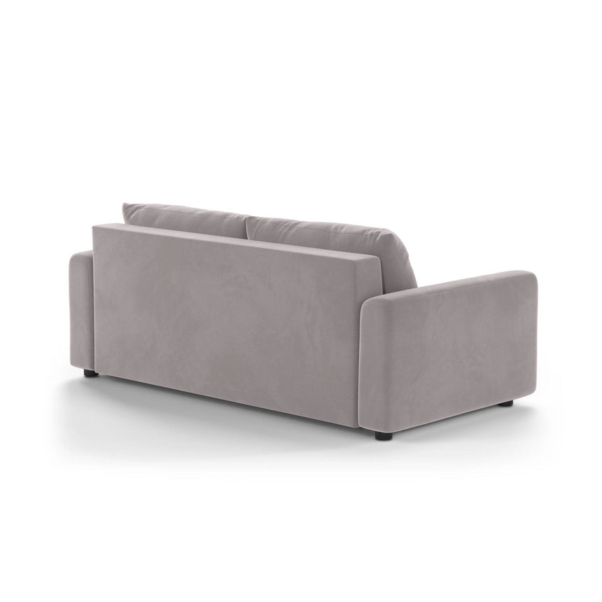 David 3-Sitzer Schlafsofa, umbaubar mit Express-System, aus Samt in Hellgrau (Salvador 16), 194x97 cm von Micadoni – Bild 5