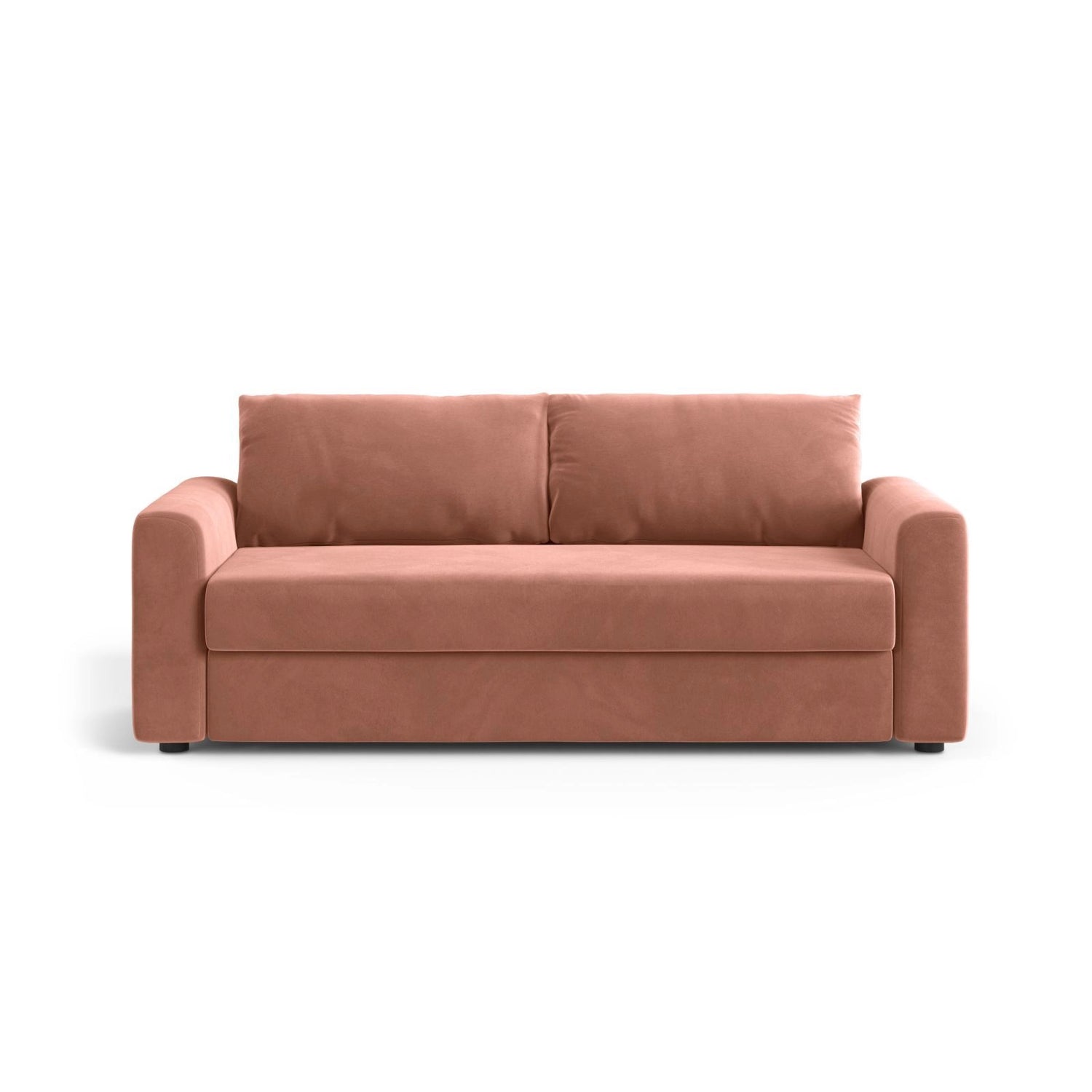 David 3-Sitzer Schlafsofa, umbaubar mit Express-System, aus Samt in Rosa (Salvador 11), 194x97 cm von Micadoni – Bild 1