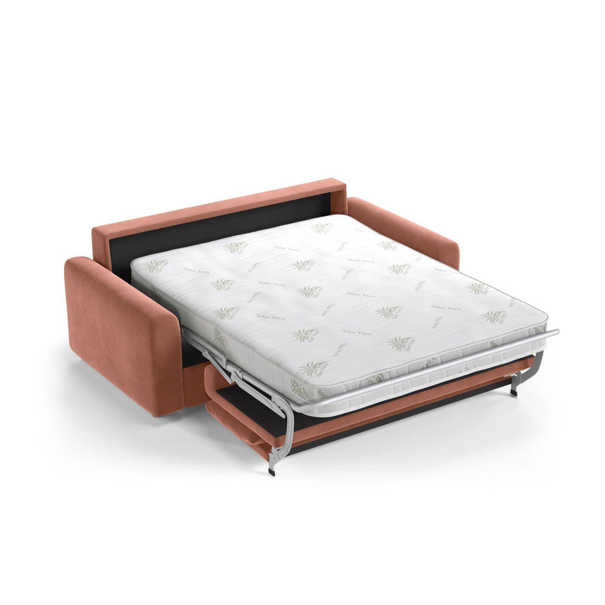 David 3-Sitzer Schlafsofa, umbaubar mit Express-System, aus Samt in Rosa (Salvador 11), 194x97 cm von Micadoni – Bild 4