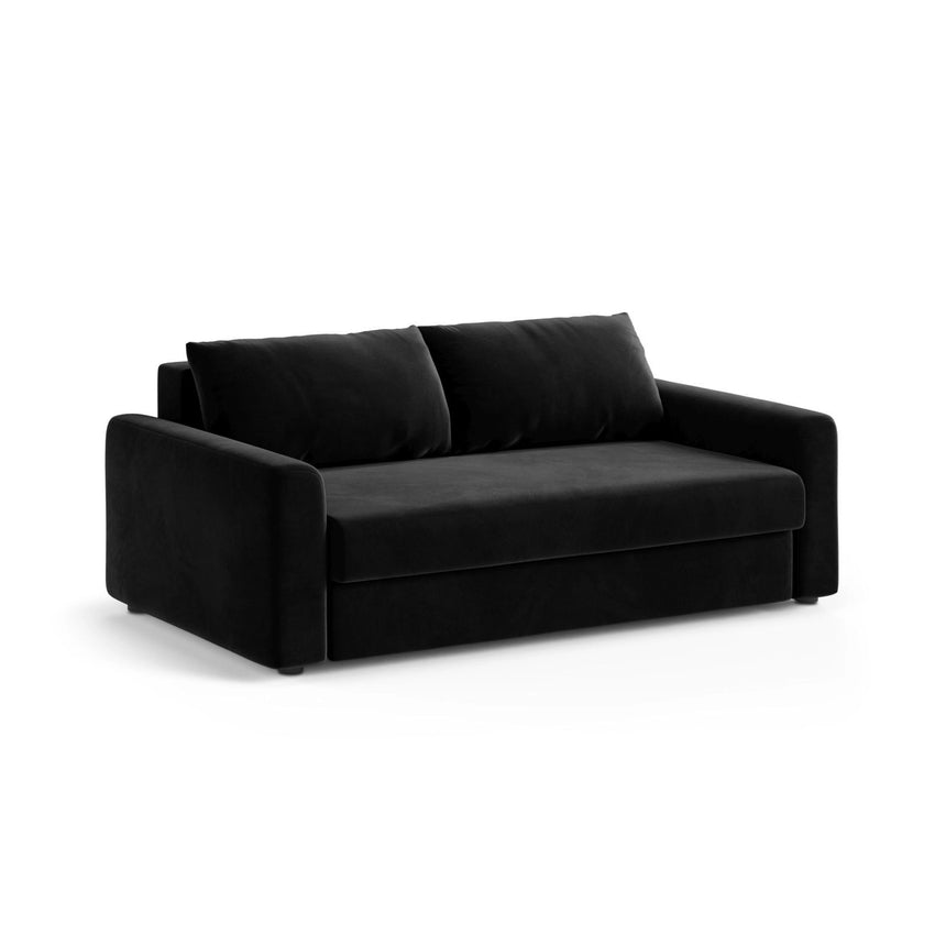 David 3-Sitzer Schlafsofa, umbaubar mit Express-System, aus Samt in Schwarz (Salvador 19), 194x97 cm von Micadoni – Bild 3