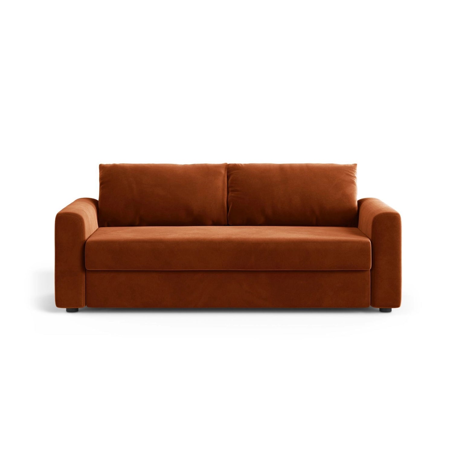 David 3-Sitzer Schlafsofa, umbaubar mit Express-System, aus Samt in Terrakotta (Salvador 14), 194x97 cm von Micadoni – Bild 1