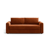 David 3-Sitzer Schlafsofa, umbaubar mit Express-System, aus Samt in Terrakotta (Salvador 14), 194x97 cm von Micadoni – Bild 1