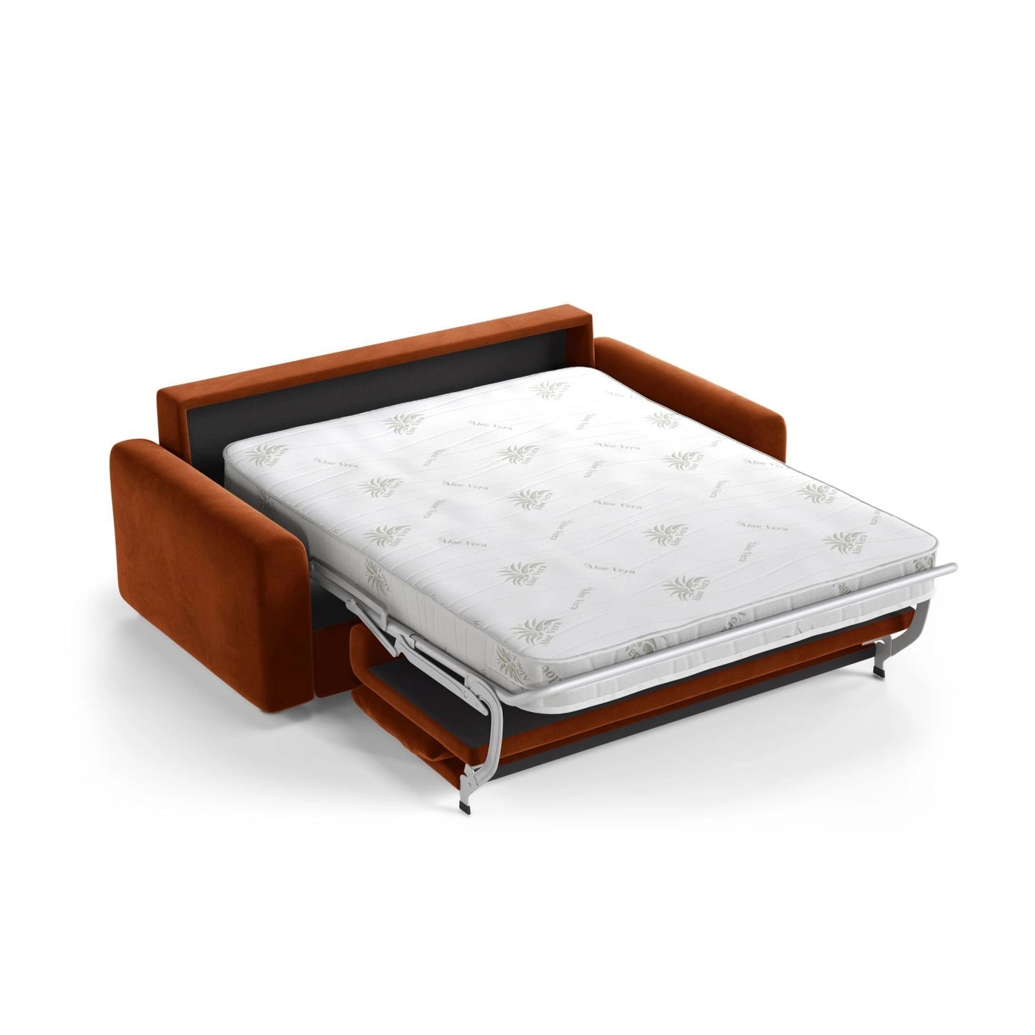David 3-Sitzer Schlafsofa, umbaubar mit Express-System, aus Samt in Terrakotta (Salvador 14), 194x97 cm von Micadoni – Bild 4