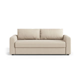 David 3-Sitzer Schlafsofa, umbaubar mit Express-System, aus Strukturierter Stoff in Beige (BABEL TOFFEE), 194x97 cm von Micadoni – Bild 1