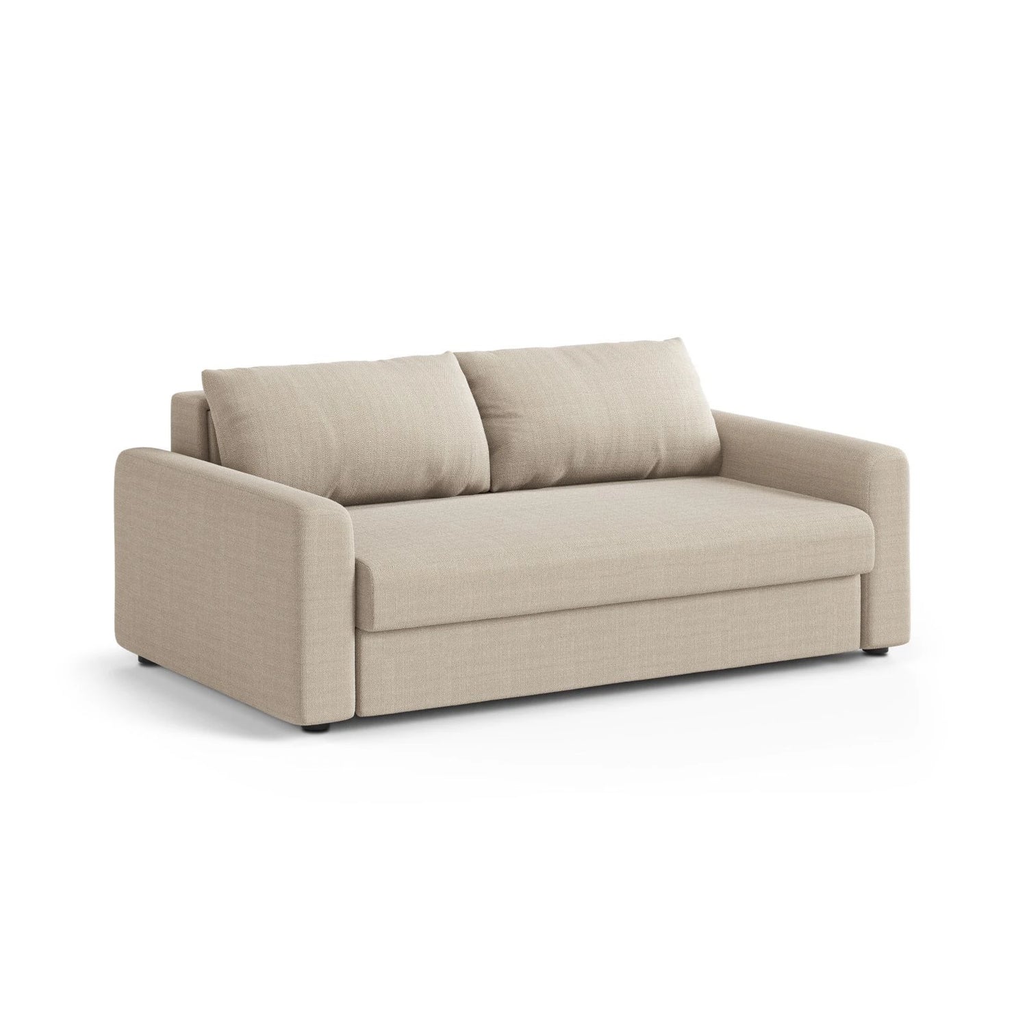 David 3-Sitzer Schlafsofa, umbaubar mit Express-System, aus Strukturierter Stoff in Beige (BABEL TOFFEE), 194x97 cm von Micadoni – Bild 3