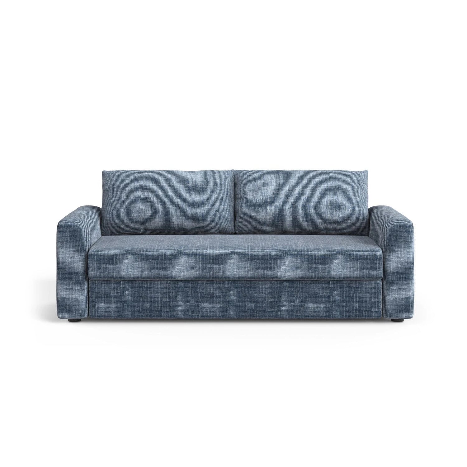 David 3-Sitzer Schlafsofa, umbaubar mit Express-System, aus Strukturierter Stoff in Blaue melange (Baltimore Marine), 194x97 cm von Micadoni – Bild 1