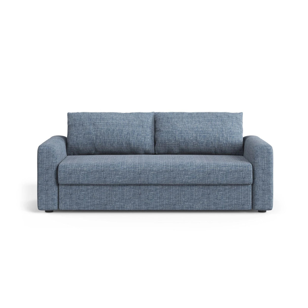 David 3-Sitzer Schlafsofa, umbaubar mit Express-System, aus Strukturierter Stoff in Blaue melange (Baltimore Marine), 194x97 cm von Micadoni – Bild 1