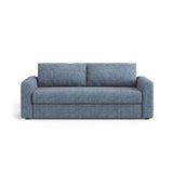 David 3-Sitzer Schlafsofa, umbaubar mit Express-System, aus Strukturierter Stoff in Blaue melange (Baltimore Marine), 194x97 cm von Micadoni – Bild 1