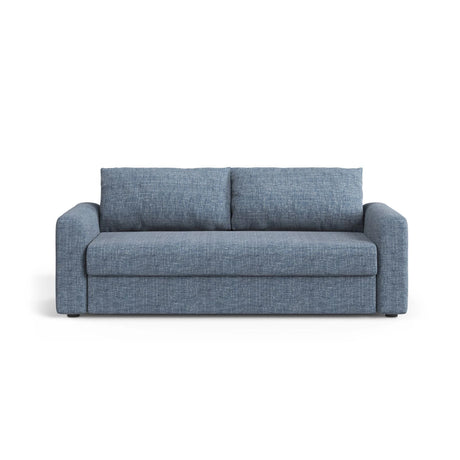 David 3-Sitzer Schlafsofa, umbaubar mit Express-System, aus Strukturierter Stoff in Blaue melange (Baltimore Marine), 194x97 cm von Micadoni – Bild 1