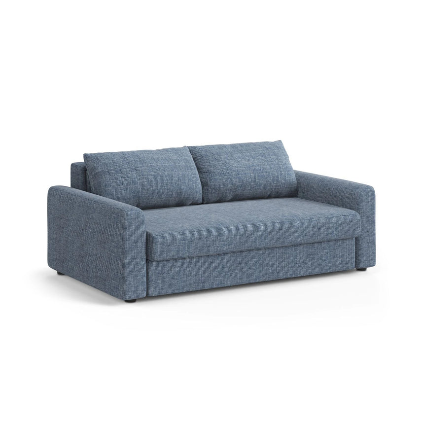 David 3-Sitzer Schlafsofa, umbaubar mit Express-System, aus Strukturierter Stoff in Blaue melange (Baltimore Marine), 194x97 cm von Micadoni – Bild 3