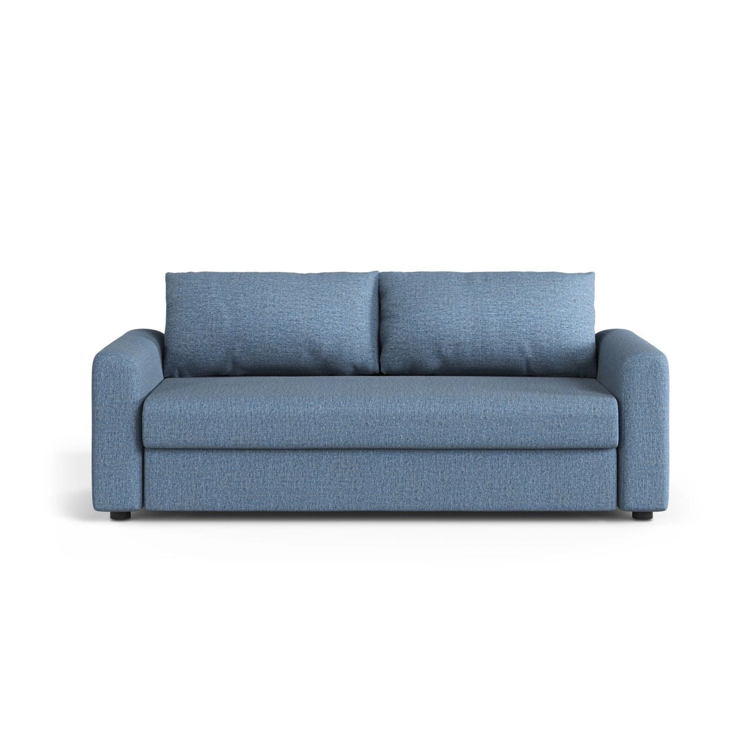 David 3-Sitzer Schlafsofa, umbaubar mit Express-System, aus Strukturierter Stoff in Dunkelblau (BABEL BLUE), 194x97 cm von Micadoni – Bild 1
