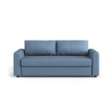 David 3-Sitzer Schlafsofa, umbaubar mit Express-System, aus Strukturierter Stoff in Dunkelblau (BABEL BLUE), 194x97 cm von Micadoni – Bild 1