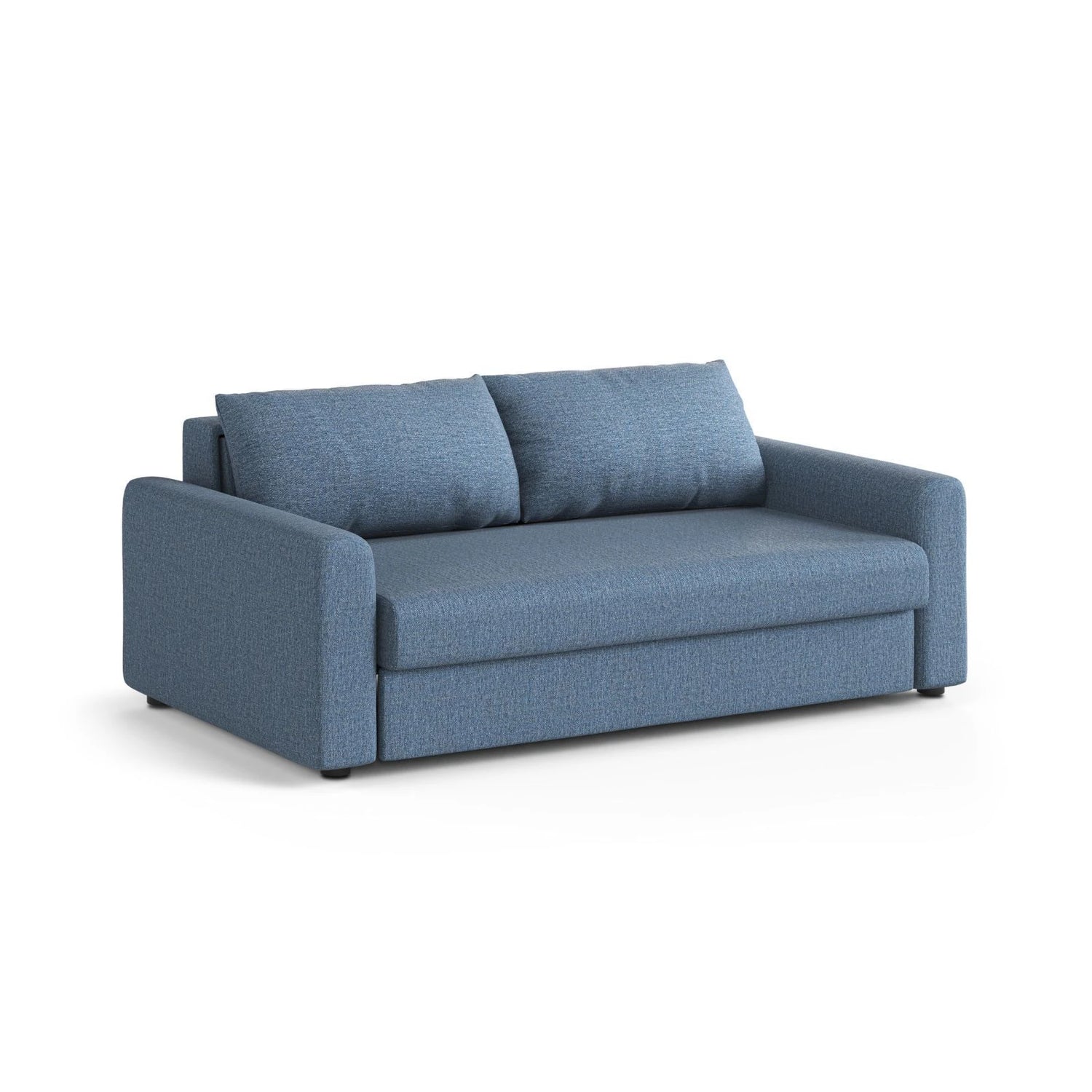 David 3-Sitzer Schlafsofa, umbaubar mit Express-System, aus Strukturierter Stoff in Dunkelblau (BABEL BLUE), 194x97 cm von Micadoni – Bild 3