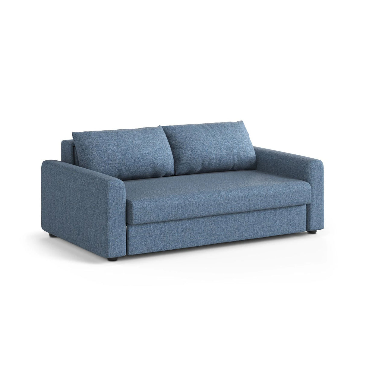 David 3-Sitzer Schlafsofa, umbaubar mit Express-System, aus Strukturierter Stoff in Dunkelblau (BABEL BLUE), 194x97 cm von Micadoni – Bild 3