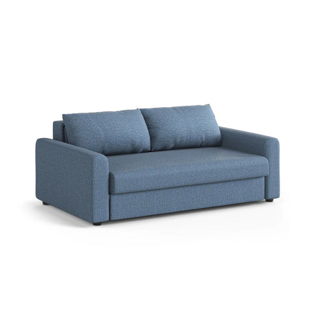 David 3-Sitzer Schlafsofa, umbaubar mit Express-System, aus Strukturierter Stoff in Dunkelblau (BABEL BLUE), 194x97 cm von Micadoni – Bild 3