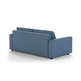 David 3-Sitzer Schlafsofa, umbaubar mit Express-System, aus Strukturierter Stoff in Dunkelblau (BABEL BLUE), 194x97 cm von Micadoni – Bild 5