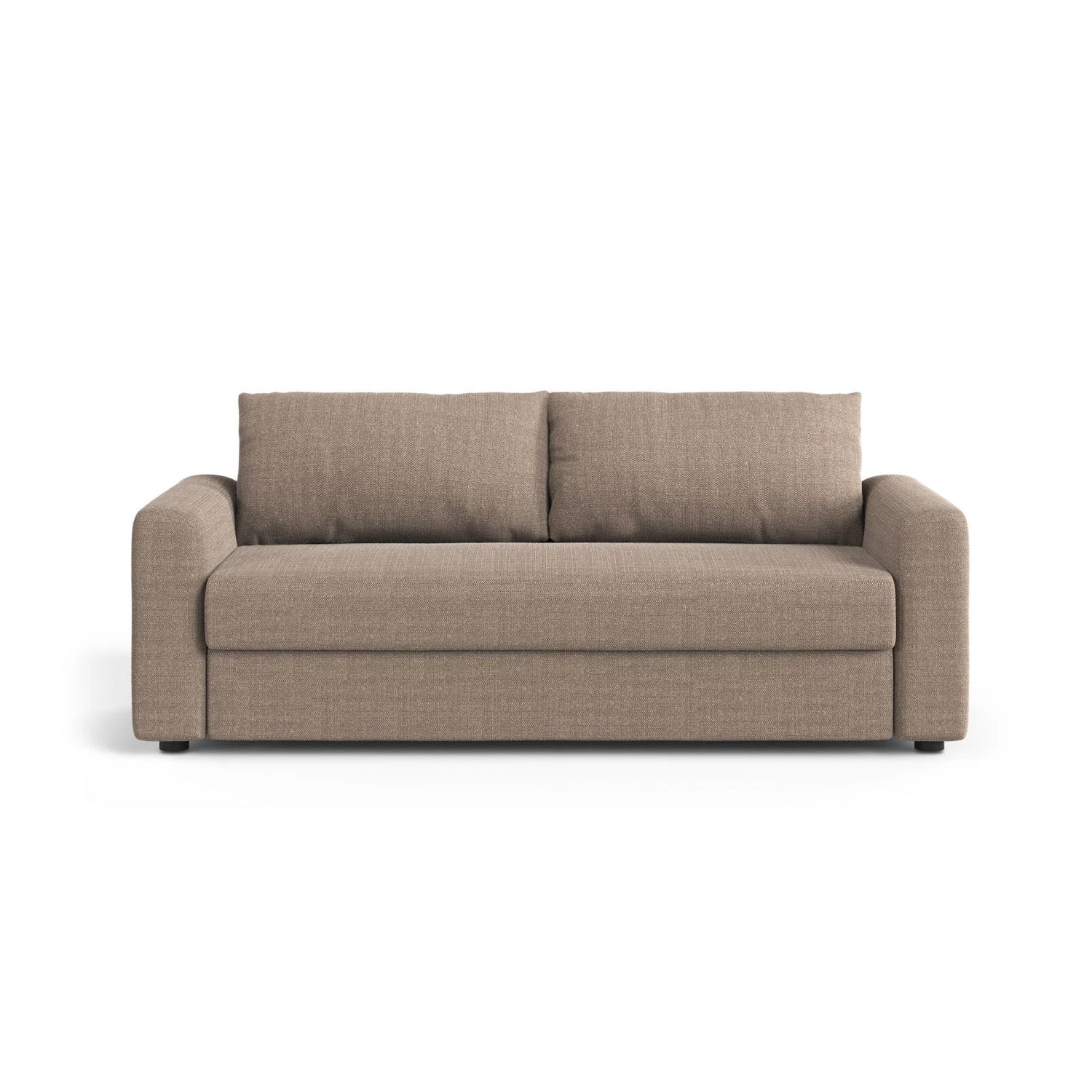 David 3-Sitzer Schlafsofa, umbaubar mit Express-System, aus Strukturierter Stoff in Hellbraun (BABEL TAUPE), 194x97 cm von Micadoni – Bild 1