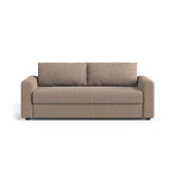 David 3-Sitzer Schlafsofa, umbaubar mit Express-System, aus Strukturierter Stoff in Hellbraun (BABEL TAUPE), 194x97 cm von Micadoni – Bild 1