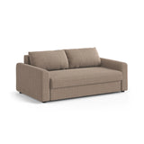 David 3-Sitzer Schlafsofa, umbaubar mit Express-System, aus Strukturierter Stoff in Hellbraun (BABEL TAUPE), 194x97 cm von Micadoni – Bild 3