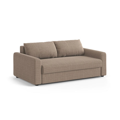David 3-Sitzer Schlafsofa, umbaubar mit Express-System, aus Strukturierter Stoff in Hellbraun (BABEL TAUPE), 194x97 cm von Micadoni – Bild 3