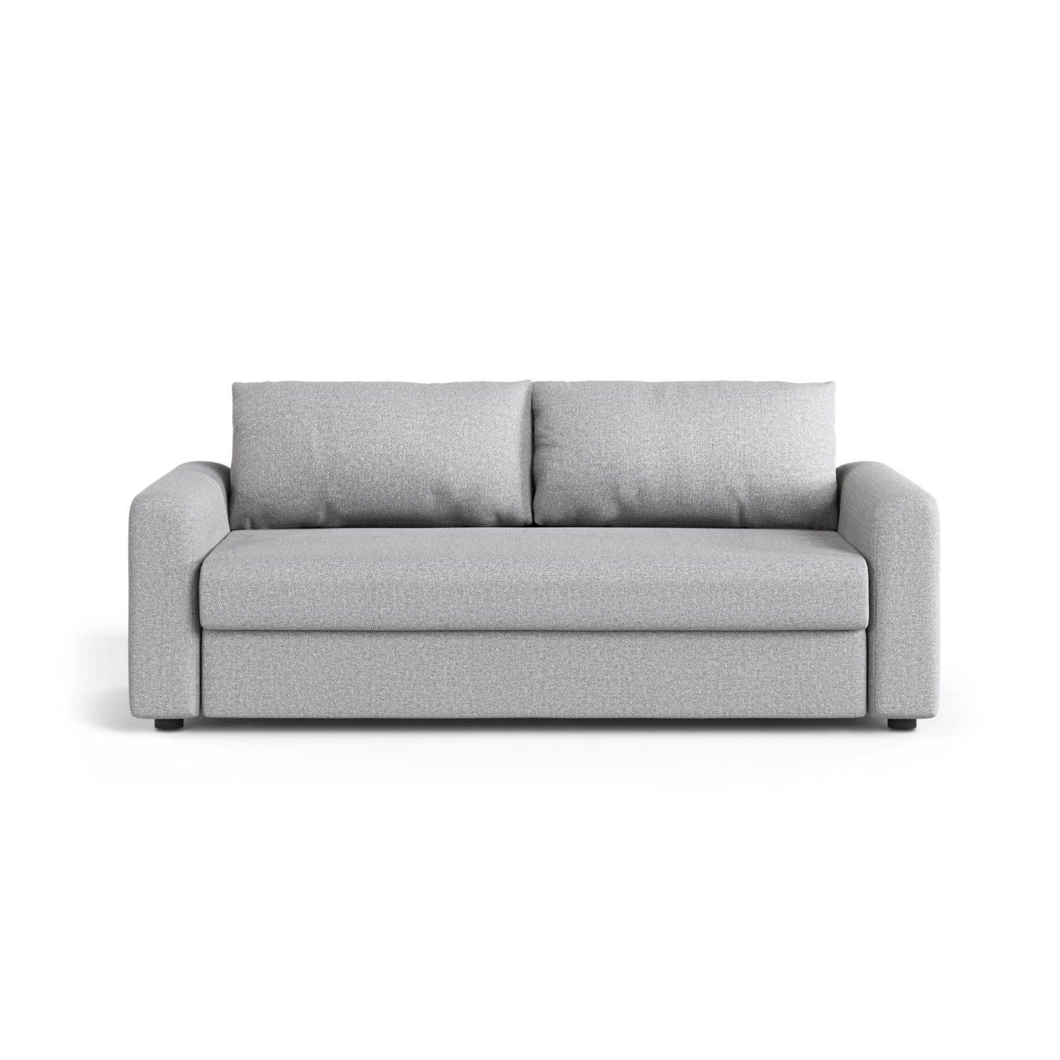 David 3-Sitzer Schlafsofa, umbaubar mit Express-System, aus Strukturierter Stoff in Hellgrau (BABEL LIGHT GREY), 194x97 cm von Micadoni – Bild 1
