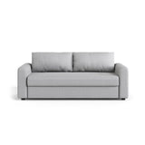 David 3-Sitzer Schlafsofa, umbaubar mit Express-System, aus Strukturierter Stoff in Hellgrau (BABEL LIGHT GREY), 194x97 cm von Micadoni – Bild 1