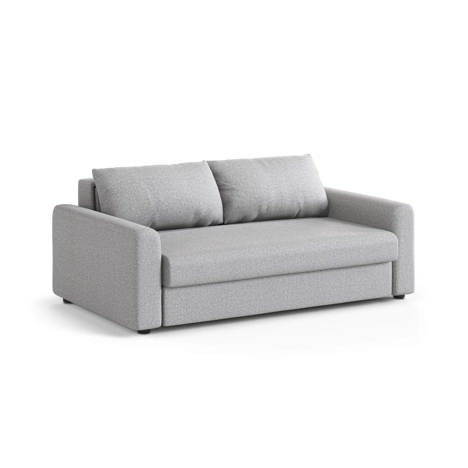 David 3-Sitzer Schlafsofa, umbaubar mit Express-System, aus Strukturierter Stoff in Hellgrau (BABEL LIGHT GREY), 194x97 cm von Micadoni – Bild 3